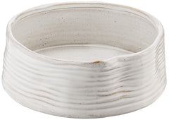 Bol Fringe Studio gres blanc ribé vue face idéal pour repas quotidiens.