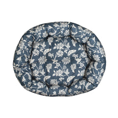 Fringe Studio Indienne Coastal Blue — coussin rond en coton, confort durable pour chiens.