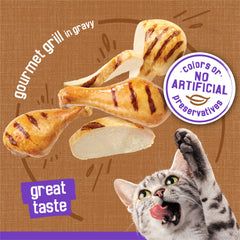 Arôme appétissant Friskies attirant le chat vers le bol.