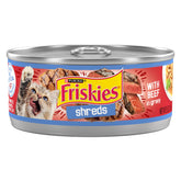 Friskies boeuf emince dans sauce, texture tendre appréciée par les chats.