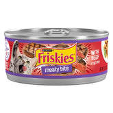 Friskies boeuf en sauce, boîte 5,5 oz, saveur appétissante pour chats adultes.
