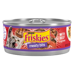 Friskies boeuf en sauce, boîte 5,5 oz, saveur appétissante pour chats adultes.
