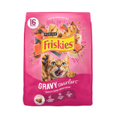 Friskies Gravy Swirlers, poulet et saumon, bouillon intégré pour un repas appétissant.