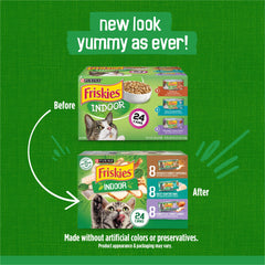 Purina Friskies Indoor fruits-de-mer-gratin, saveur tentante et arôme agréable pour chats.