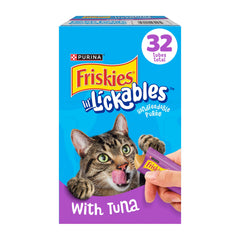 Friskies Lil' Lickables au thon, texture cremeuse pour un en-cas facile.