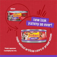 Friskies morceaux tendres boeuf, textures faciles à mâcher.