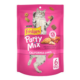 Purina Friskies Party Mix California Crunch poulet, friandise légère et croustillante pour chats actifs.