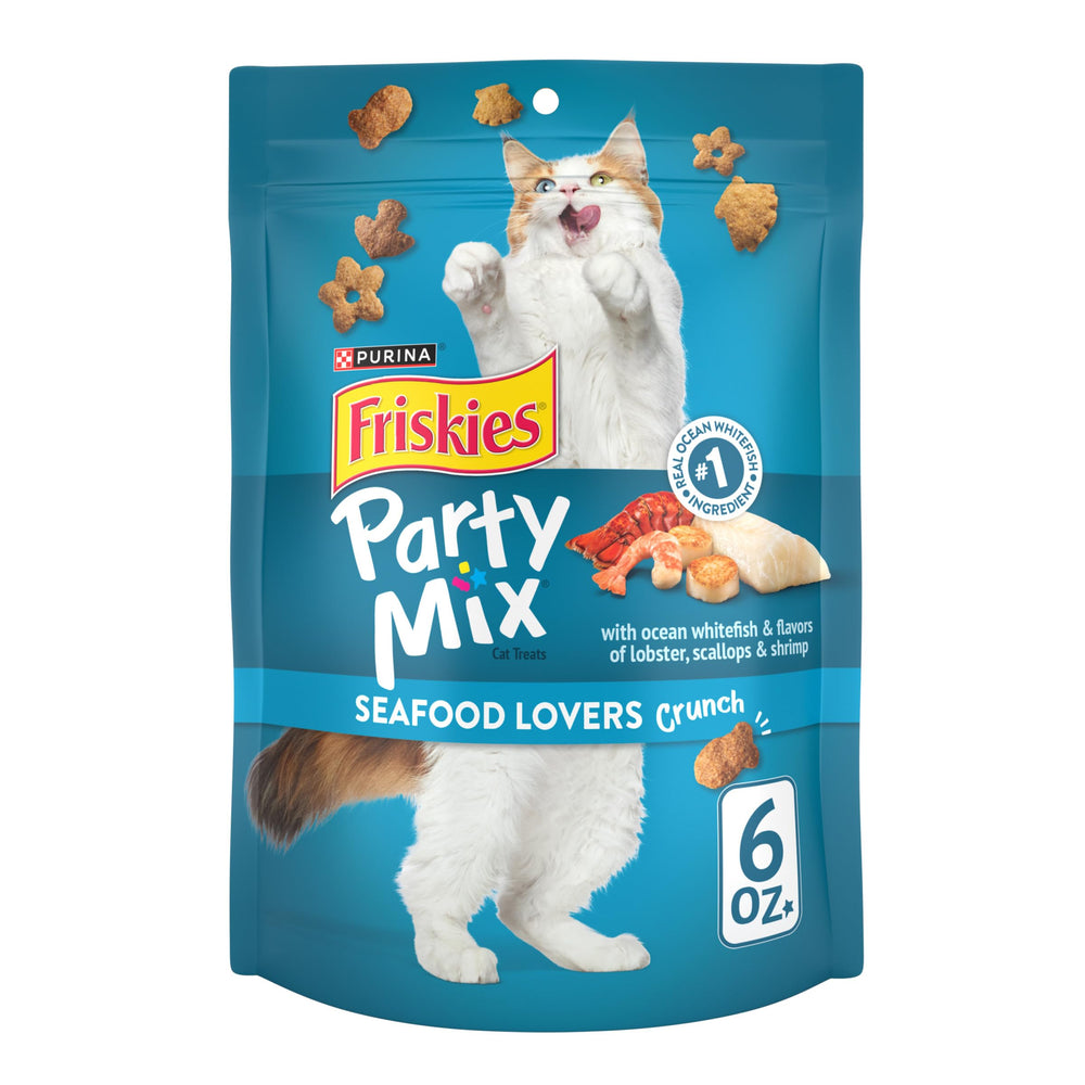 Friandises Friskies Party Mix mer fruits de mer, croquant en sachet de 6 oz.