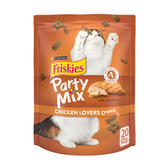 Friskies Party Mix: poulet croustillant dans une sachet refermable, idéal pour récompenser votre chat.
