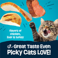 Friskies Party Pack’d croquant poulet-foie-dinde, repas équilibré pour chat adulte