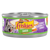 Purina Friskies Pâté Dinde et Viscères, texture onctueuse appréciée par les chats.