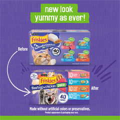 Friskies Pâte Mer-Poulet Ensemble-40-Boites: variété pratique pour le régal quotidien