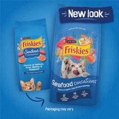 Friskies Purina croquettes au thon, stimulant l'appétit et nourrissant les muscles.