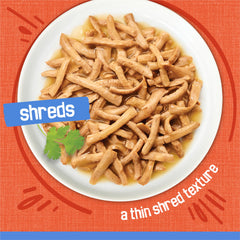 Friskies Shreds: arôme alléchant invitant le chat à manger.