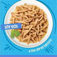 Friskies Shreds nutrition équilibrée: convient aux chats adultes et chatons.