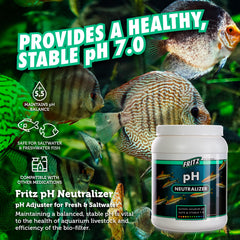 Neutraliseur pH Fritz Aquatics stabilise le pH à 7,0 pour les poissons.