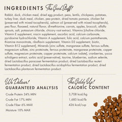 Fromm Quatre Étoiles ingrédients lapin et légumes, texture naturelle et équilibrée.