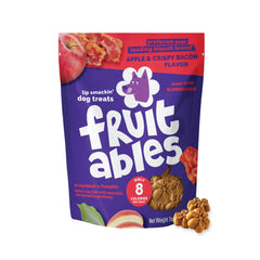 Friandises Fruitables: biscuit pomme bacon croustillant, récompense idéale pour entraînement.