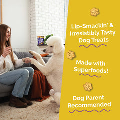 Friandises Fruitables sans blé, maïs et soja pour chiens sensibles.