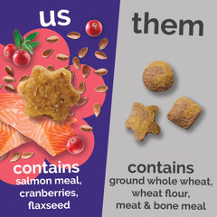 Détail texture croquante des bouchées Fruitables saumon cranberry