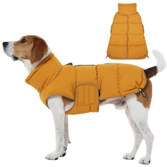 FUAMEY manteau-puffer chien moyen jaune moutarde pour chaleur extérieure durable