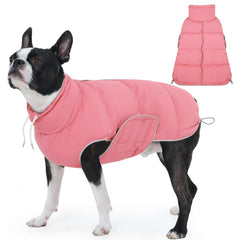 FUAMEY Manteau Puffer pour petit chien rose – vue avant, chaleur confortable
