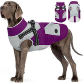 Veste FUAMEY hiver pour chien avec harnais intégré, pratique pour promenades sécurisées.