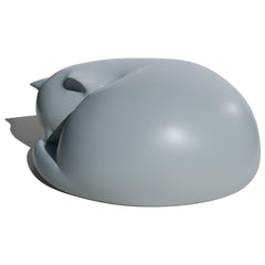 FUFYUKEY Urne chat gris ouverte au fond, sécurisée par trois vis.