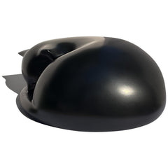Urne FUFYUKEY, chat en résine noire, fermeture triple-vis fiable et durable.