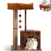 FUKUMARU arbre-chat poteau carré griffage bois: soutien solide pour les griffes et le jeu