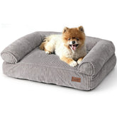 Canapé FUKUMARU pour chien en velours côtelé, confort durable.