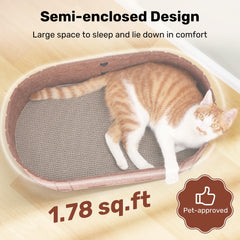 FUKUMARU grattoir-chat canape 24 pouces réversible, surface adaptée pour deux chats