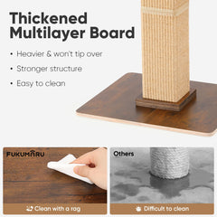 FUKUMARU sisal naturel: surface texturée pour griffage durable.