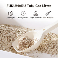 Litière FUKUMARU Tofu formation de boules rapide et pratique.