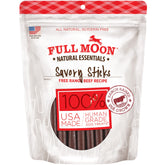 Full Moon bâtonnets boeuf savoureux prêt à l'emballage, pour chien.
