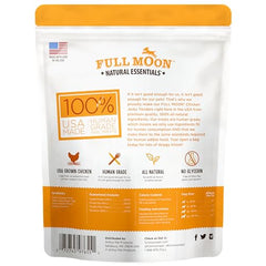 Full Moon Tenders poulet: ingrédients naturels visibles, sans additifs artificiels.