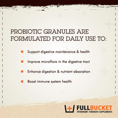 FullBucket granulés probiotiques visibles, texture agréable.