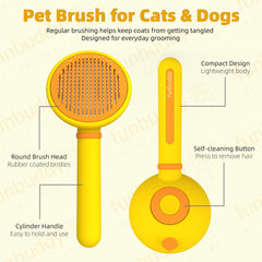 Funbuddy brosse chat poils enlevés rapidement lors du brossage.