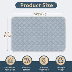 FunFurry tapis-pipi imperméable gris clair 18x24, évite les fuites.
