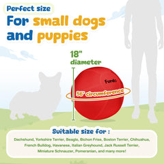 Furdo balle Grande taille 18 pouces rouge, idéale pour chiens moyens et grands