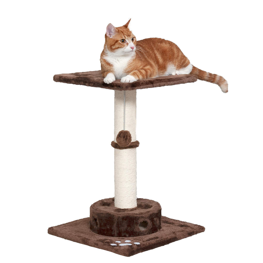Arbre à chat Furhaven 22,5 po brun avec sisal pour griffes et repos.