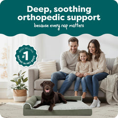 FurHaven chaise orthopédique en L offrant un espace de repos zen