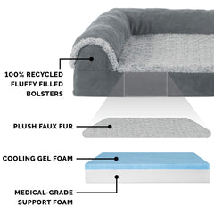 Furhaven dimensions-135x107-cm, lit adapté pour chiens jusqu'à 125 livres