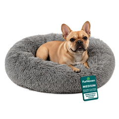 Furhaven Donut chien 30pouces – Confort optimal pour chiens jusqu'à 20 kg, nuits calmes assurées.
