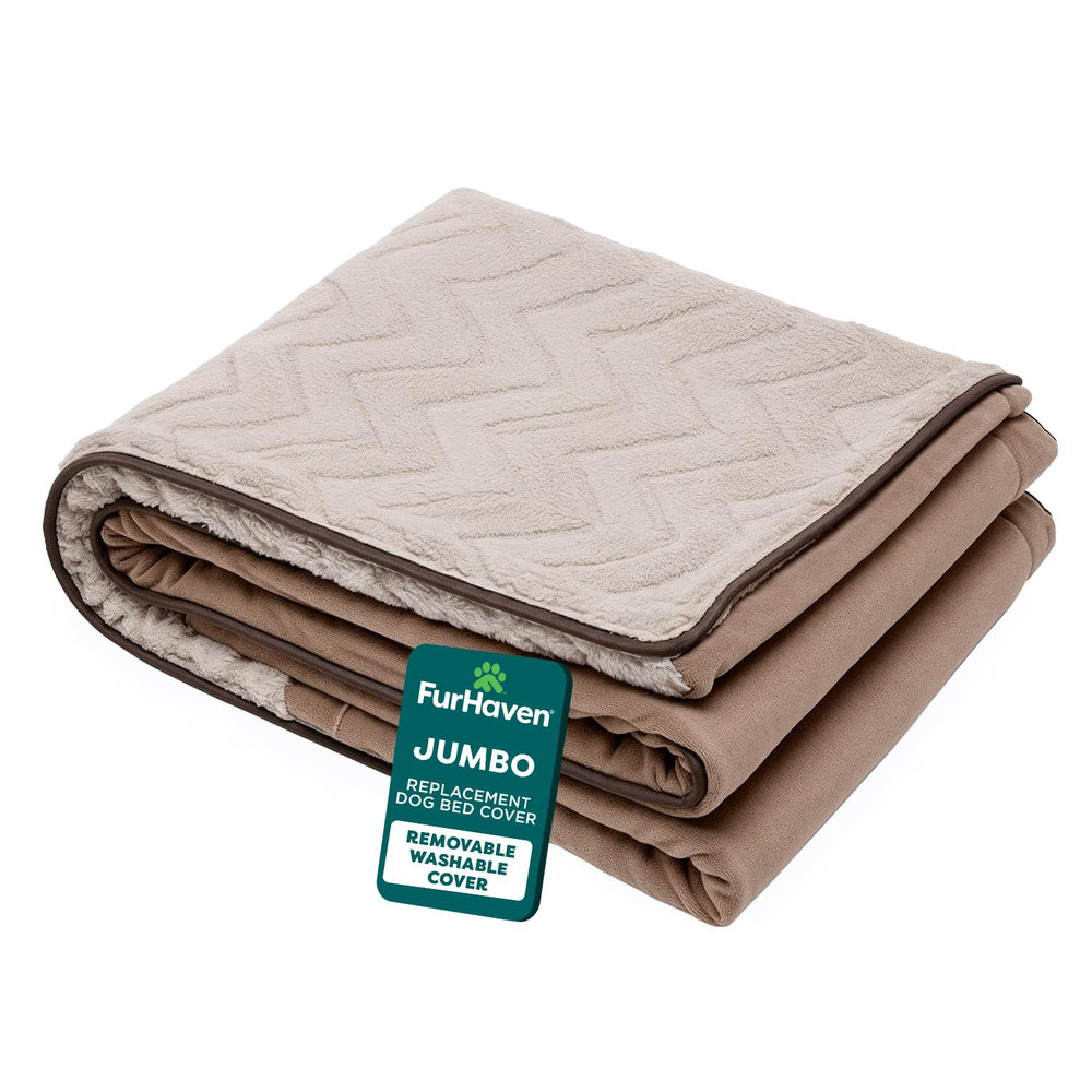 Housse FurHaven Brownstone en velours peluche, confort doux et élégant.