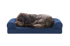 Lit Furhaven pour chien bleu canapé quilté offrant un soutien chaleureux