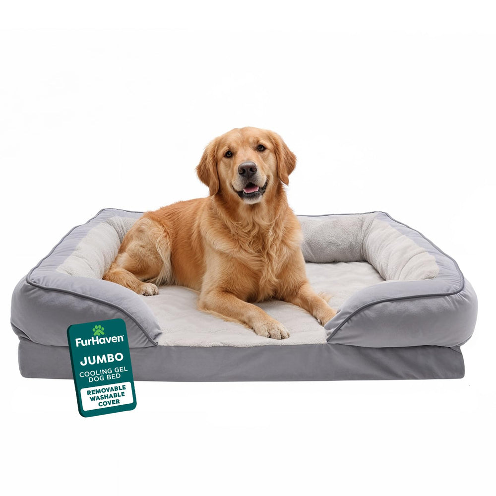 FurHaven lit gel refroidissant pour chien grand, favorise sommeil réparateur