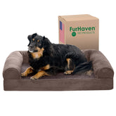 Lit orthopédique Furhaven pour chien moyen, soutien des articulations et confort durable.