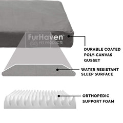 Furhaven matelas Oxford polycanvas gris pierre, surface durable et facile à entretenir.
