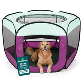 Parc FurHaven portatif pour chats et chiens avec maille 360° et vue dégagée.